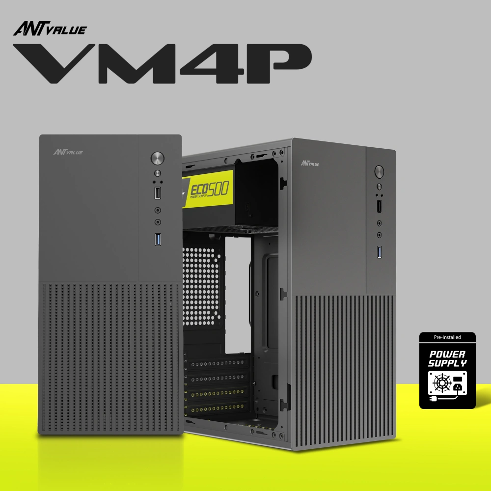 Ant Value Mid Tower Cabinet (M-ATX/M-ITX) VM4P with SMPS view 3
